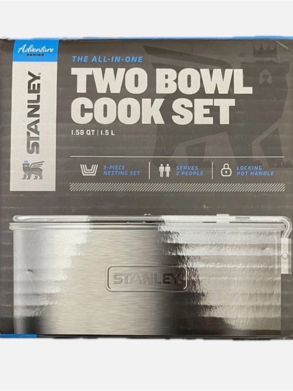 Stanley Adventure All-In-One Two Bowl Camp Cook Set- 8 Piece Stainless